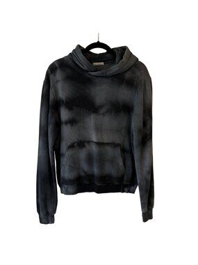 Ragdoll Tie Dye Fleece Hoodie Sweatshirt Black & Gray Pullover Size M Logo